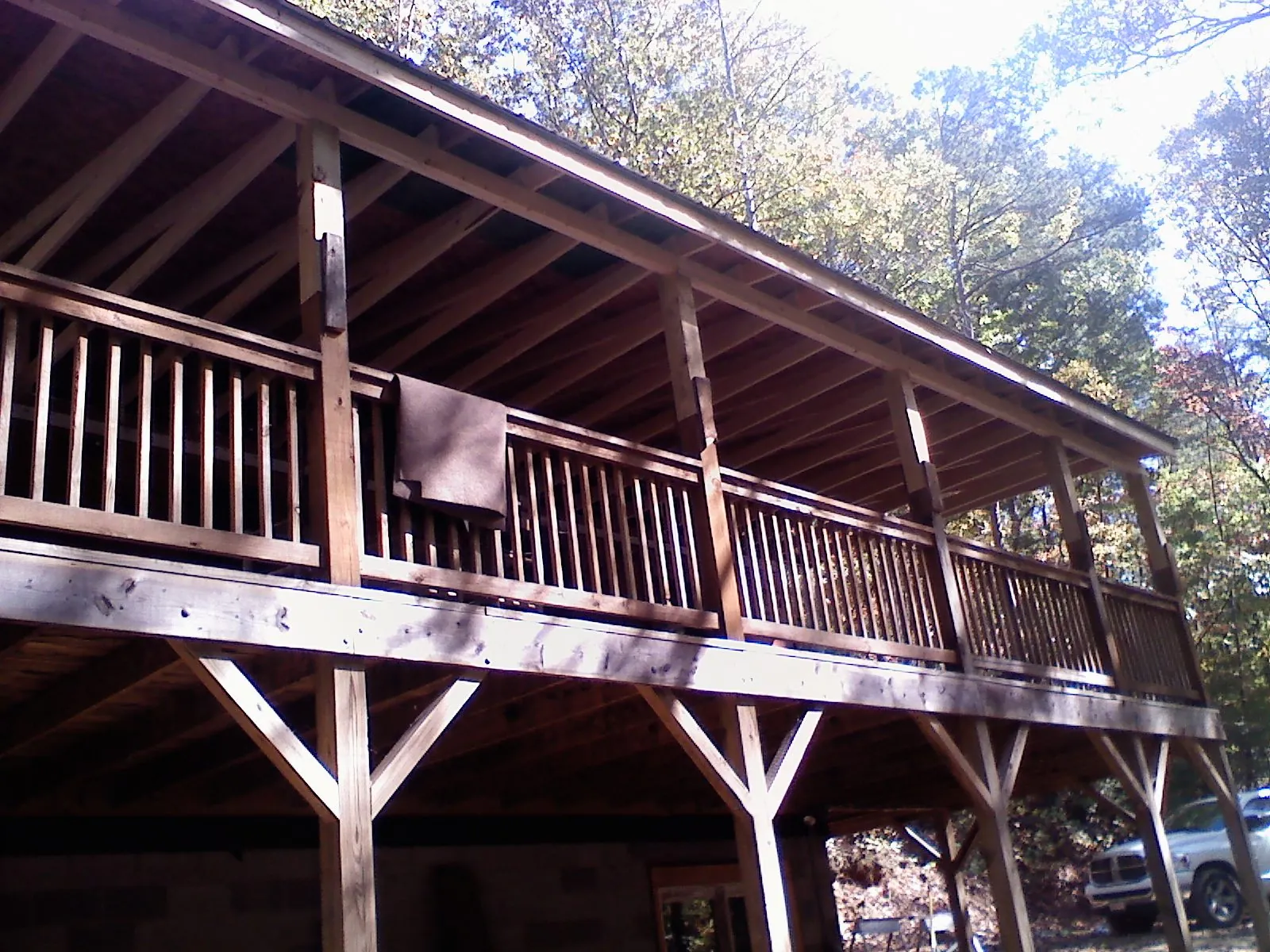 Timber framing under a new elevated porch and deck — Roof Leak Repair in Lake Park by Roofing Brothers